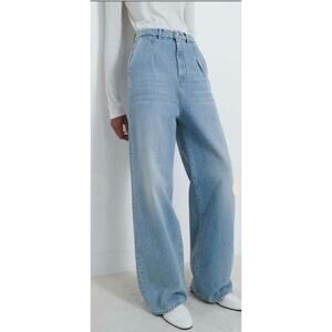 LOULOU DE SAISON Attu Wide Leg Jeans Washed Light Blue size 28 (new)
